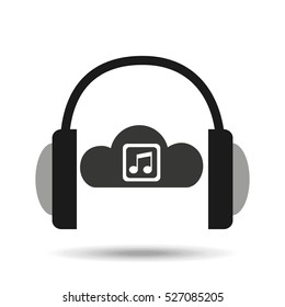 music online cloud headphone vector illustration eps 10