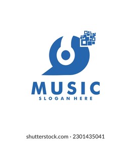 Diseño del logotipo de Music Online ilustración vectorial, diseño del logotipo de Talk Music