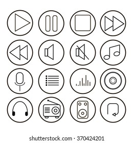 music outline Icon. Vector illustration