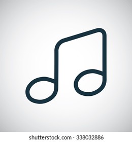 music outline, thin, flat, digital icon for web and mobile