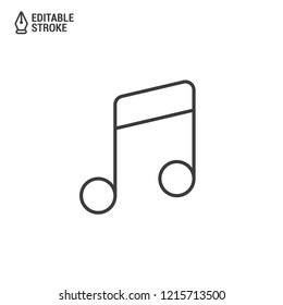 Music. Outline vector icon with editable strokes