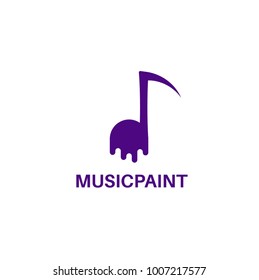 Music paint, music art. Vector logo template