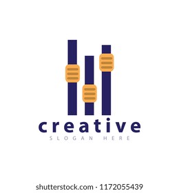 Music Panel Button logo icon vector