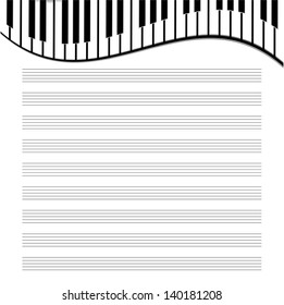 music paper is decorated by the keys