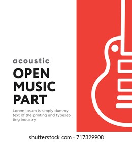 Music Part Poster Banner with Instrument Sign Graphic Vector Symbol