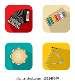 Music and party apps icon set  over white background