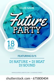 Music party background with colorful graphic elements. Dance flyer event. Disco poster template.