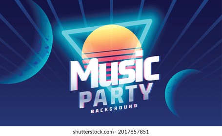 music party background in neon style