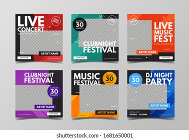 Music Party Banner For Flyer And Social Media Post Template