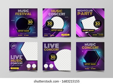 Music Party Banner For Flyer And Social Media Post Template