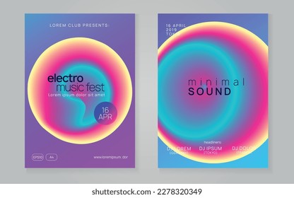 Music Party. Cool Trance Flyer. Techno And Concert Concept. Elegant Background For Invitation Vector. Jazz Glitch For Brochure. Rainbow Music Party