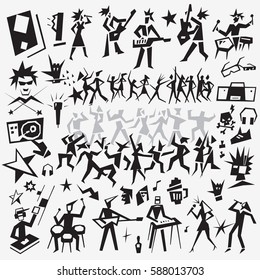 music party , dance doodles