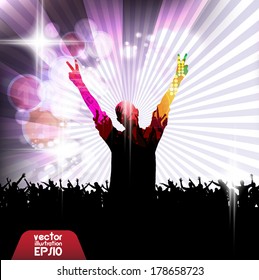 Music party. Dancing people 