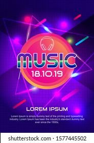 Music party design poster invitation templates background vector