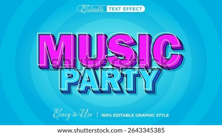 music party - Editable Text Effect, Font Style
