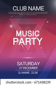 Music Party EDM Sound Triangle Poster. Electronic Club Fun Music. Musical Event Disco Trance Sound. Night Party Invitation. DJ Flyer Poster.