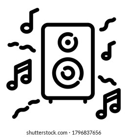 Music  Party Flat Icon Isolated On White Background