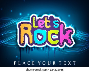 Music party flyer, banner or poster with text Let's Rock. EPS 10.