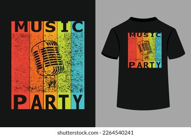 Music Party Grunge Effect T-Shirt Design.This is an Editable and Printable vector file