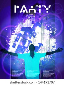 Music party illustration. Vector
