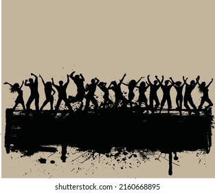 Music party on green background