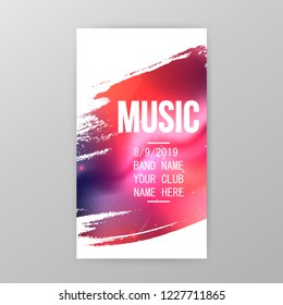 Music party poster, party flyer template vector illustration. Music party promotional banner, brochure, invitation card design