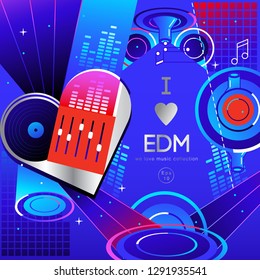 Music Party Poster Template : Vector Illustration