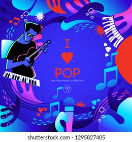 Music Party Poster Template : Vector Illustration