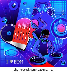 Music Party Poster Template : Vector Illustration