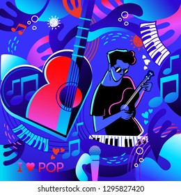 Music Party Poster Template : Vector Illustration