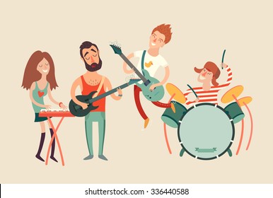 Music party poster, vector illustration