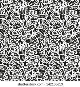 Music party - seamless vector background
