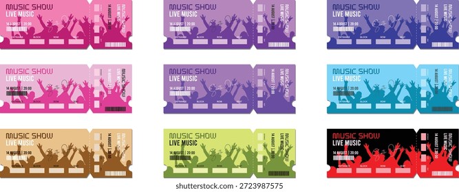 music and party ticket set template