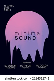 Music Party. Wave House Event. Gradient Background For Magazine Design. Cool Effect For Cover. Trance And Exhibition Concept. Pink And Blue Music Party