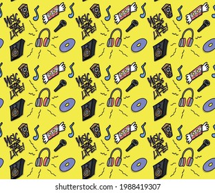 music pattern. music for Life. speaker, microphone. music vectors