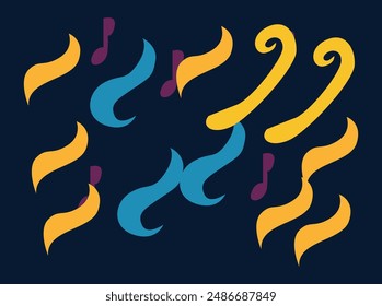 Music pattern logo vector with a vibrant, creative design. Highlights your passion for music and performance. Perfect for musicians, record labels, and music schools.D