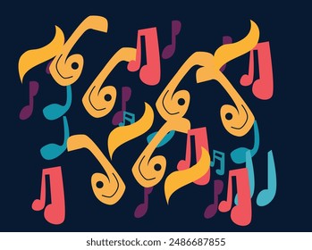 Music pattern logo vector with a vibrant, creative design. Highlights your passion for music and performance. Perfect for musicians, record labels, and music schools.E