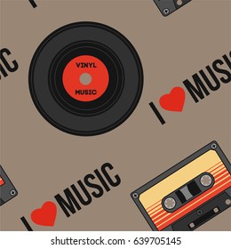 Music pattern. Seamless vector.