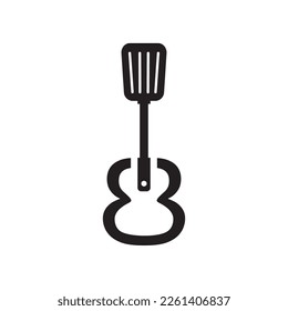Music performance restaurant vector logo design