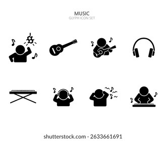  Conjunto de Ícones de Símbolo de Desempenho Musical