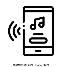 Music Phone App Icon Vektorillustration. Outline Music Phone App Sign. Illustration des isolierten Stumpfsymboles
