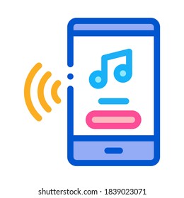 Music Phone App Icon Vector. Outline Music Phone App Sign. Isolated Contour Symbol Illustration