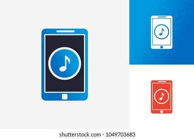 Music Phone Logo Template Design Vector, Emblem, Design Concept, Creative Symbol, Icon