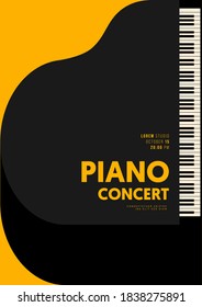 Estilo retro vintage de fondo de la plantilla de diseño de afiches de piano de música. La plantilla de elemento de diseño se puede utilizar para el fondo, el banner, el folleto, el folleto, la impresión, la publicación, la ilustración vectorial