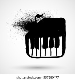 Music piano keyboard. Can be used as poster element or icon. Vector illustration.
