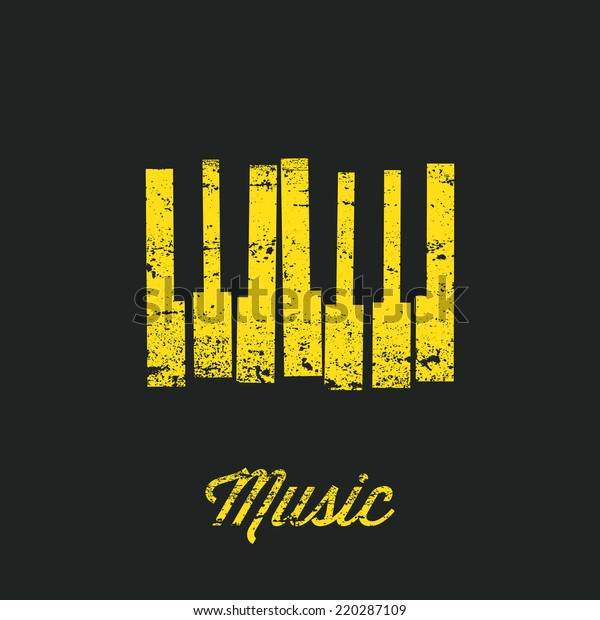 Music piano keyboard. Can be used as poster\
element or icon. Vector illustration. Keys without texture included\
in hidden layer.