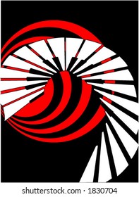 Music Piano Keys in Vector Format - Black, Red, and White