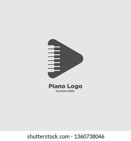 Music and piano simple logo, template vector illustration icon element - Vector