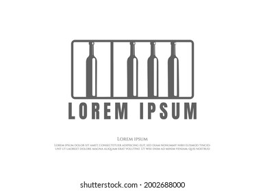 Music Piano with Wine Beer Whiskey for Bar Logo Design Vector