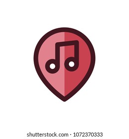 music pin icon vector